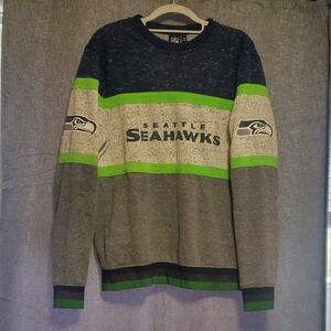 M Seattle Seahawks Colorblock Sweater with Green Accents